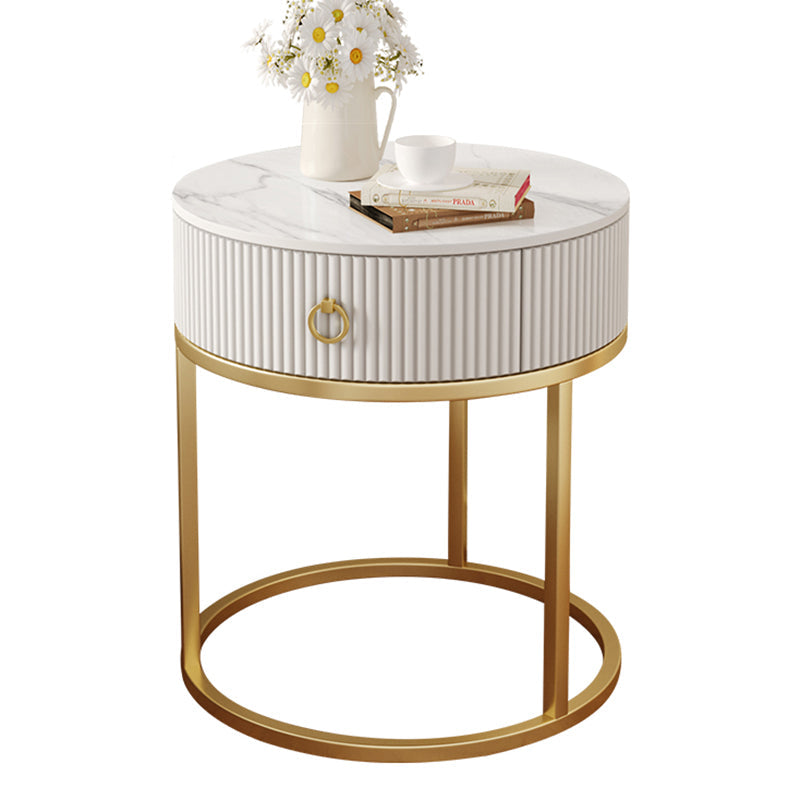 Scandinavian Rock Slab Steel Side Table