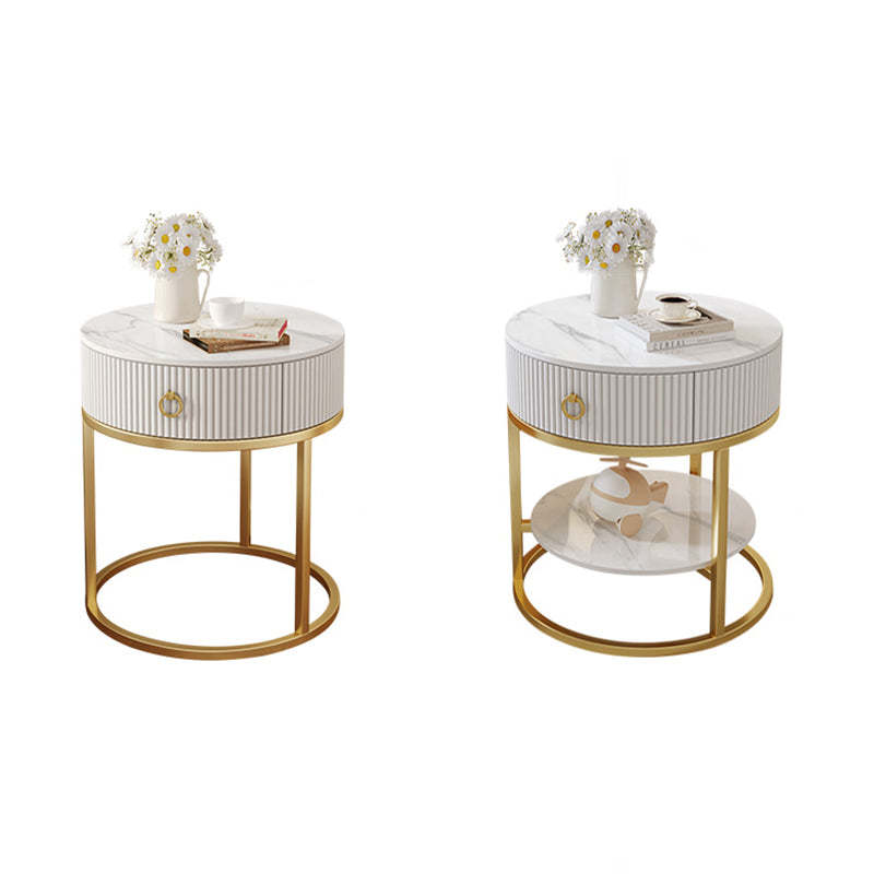 Scandinavian Rock Slab Steel Side Table