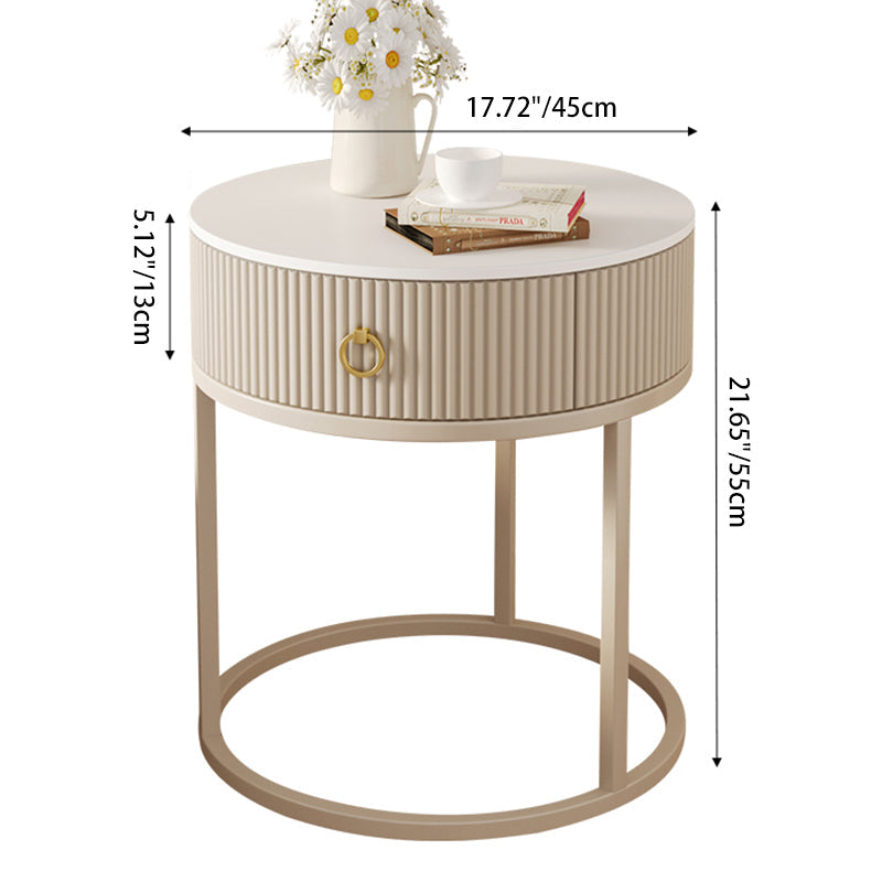 Scandinavian Rock Slab Steel Side Table — D - Small