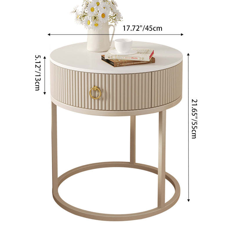 Scandinavian Rock Slab Steel Side Table — D - Small