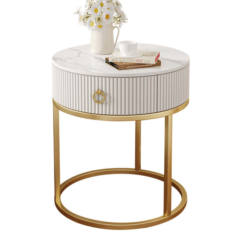 Scandinavian Rock Slab Steel Side Table