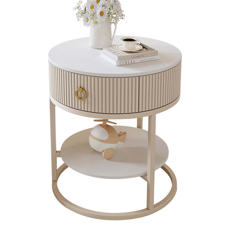Scandinavian Rock Slab Steel Side Table
