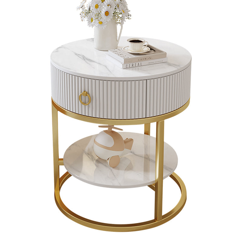 Scandinavian Rock Slab Steel Side Table