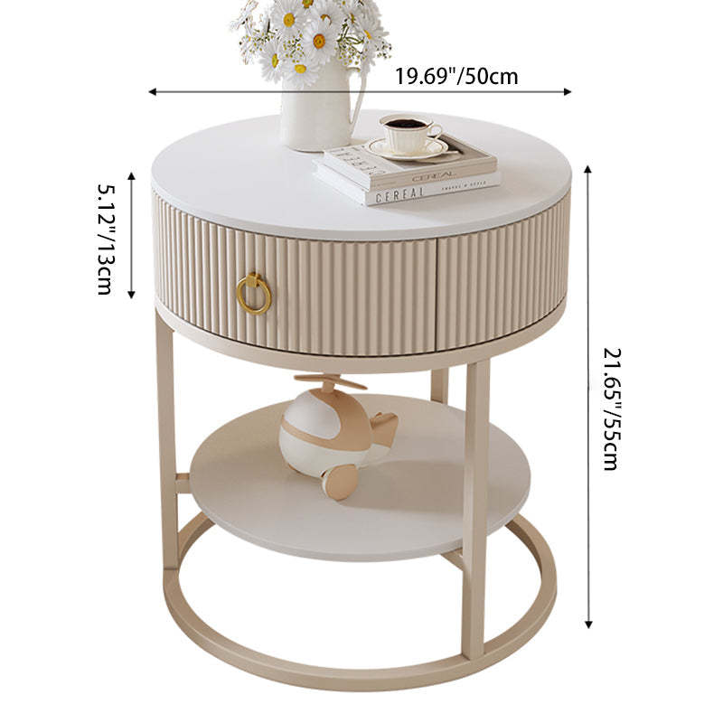Scandinavian Rock Slab Steel Side Table — E - Small