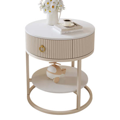 Scandinavian Rock Slab Steel Side Table