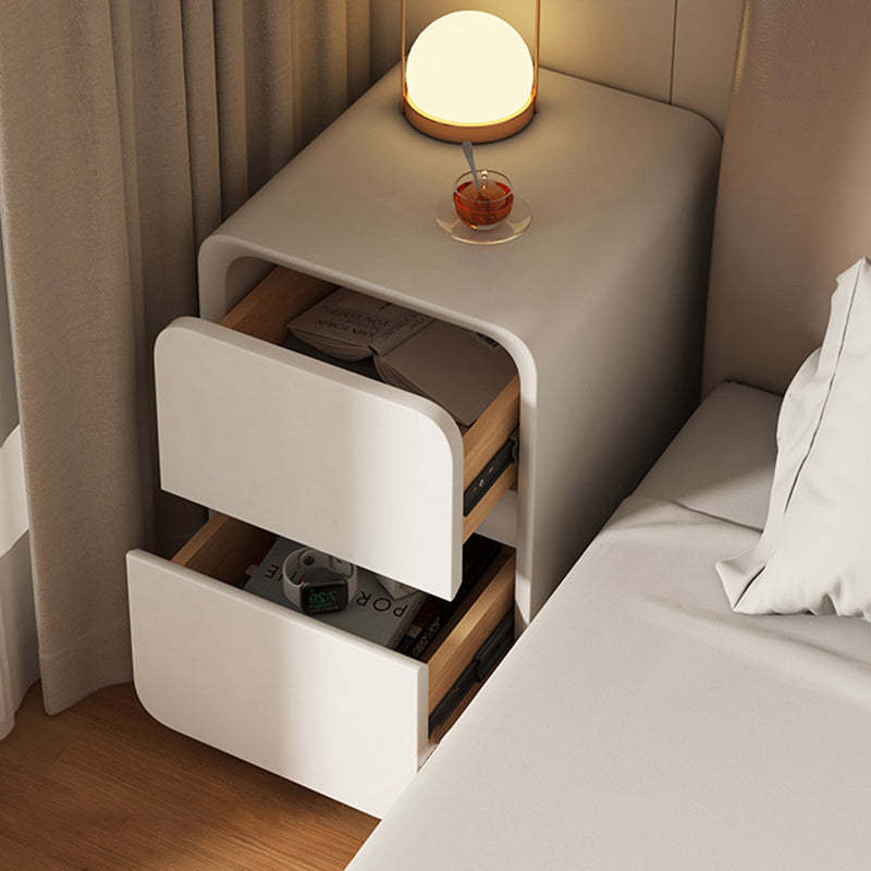 Minimalist Nanotech Leather Nightstand 2-Drawer