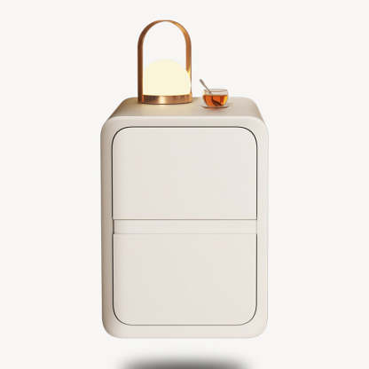 Minimalist Nanotech Leather Nightstand 2-Drawer