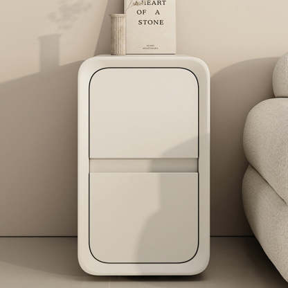 Minimalist Nanotech Leather Nightstand 2-Drawer