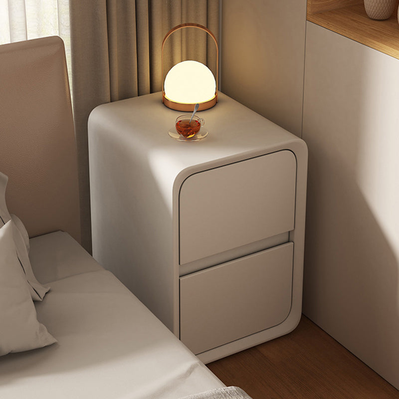 Minimalist Nanotech Leather Nightstand 2-Drawer