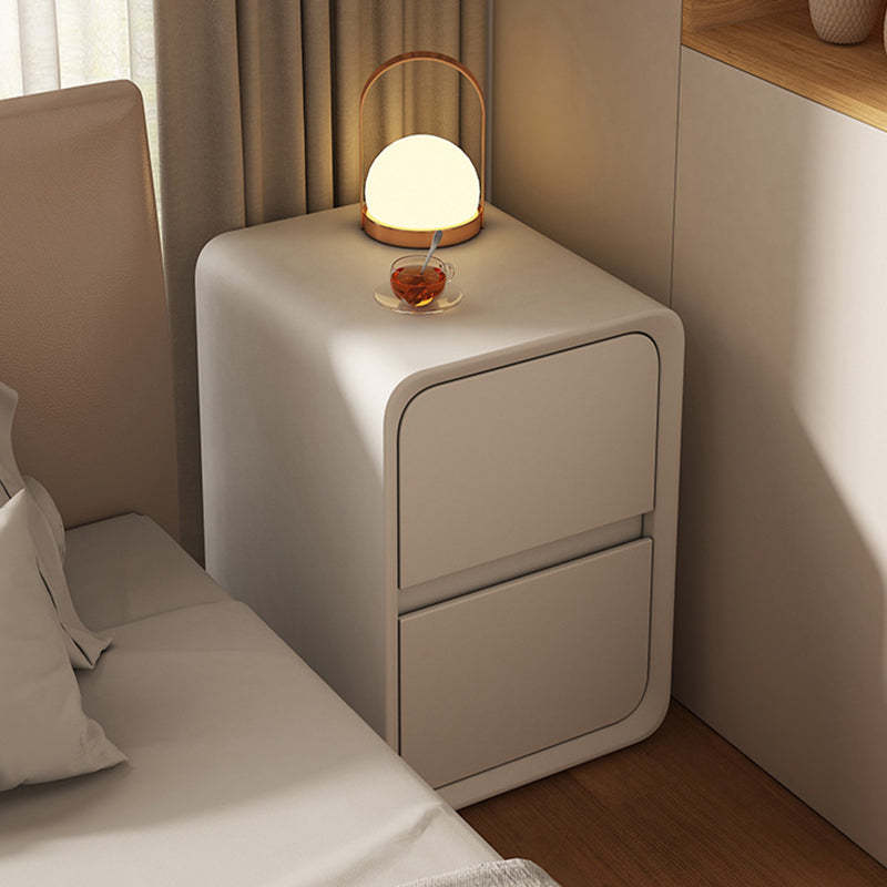Minimalist Nanotech Leather Nightstand 2-Drawer