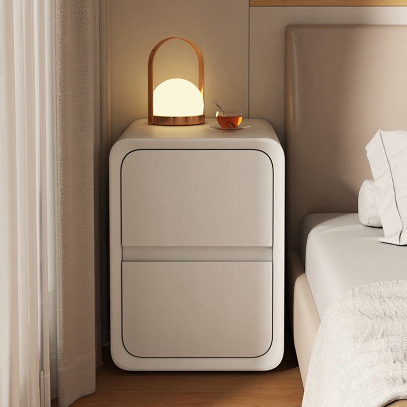 Minimalist Nanotech Leather Nightstand 2-Drawer