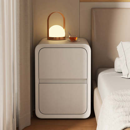 Minimalist Nanotech Leather Nightstand 2-Drawer