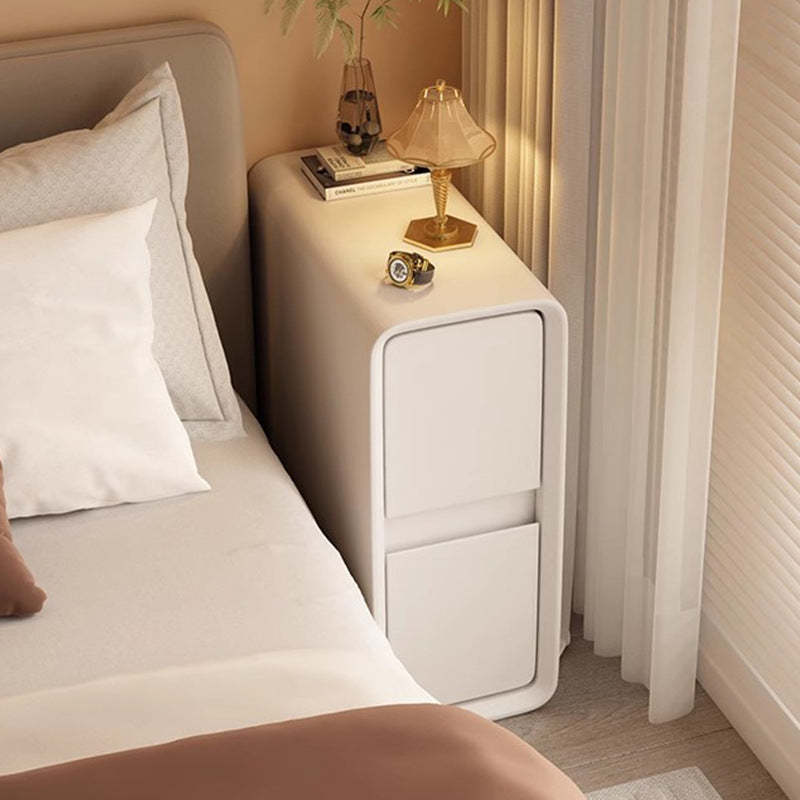 Minimalist Nanotech Leather Nightstand 2-Drawer