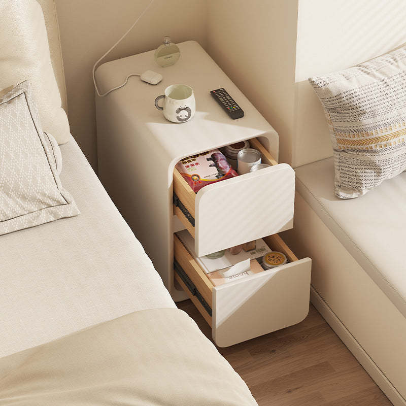 Minimalist Nanotech Leather Nightstand 2-Drawer