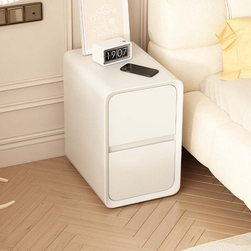 Minimalist Nanotech Leather Nightstand 2-Drawer