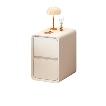 Minimalist Nanotech Leather Nightstand 2-Drawer