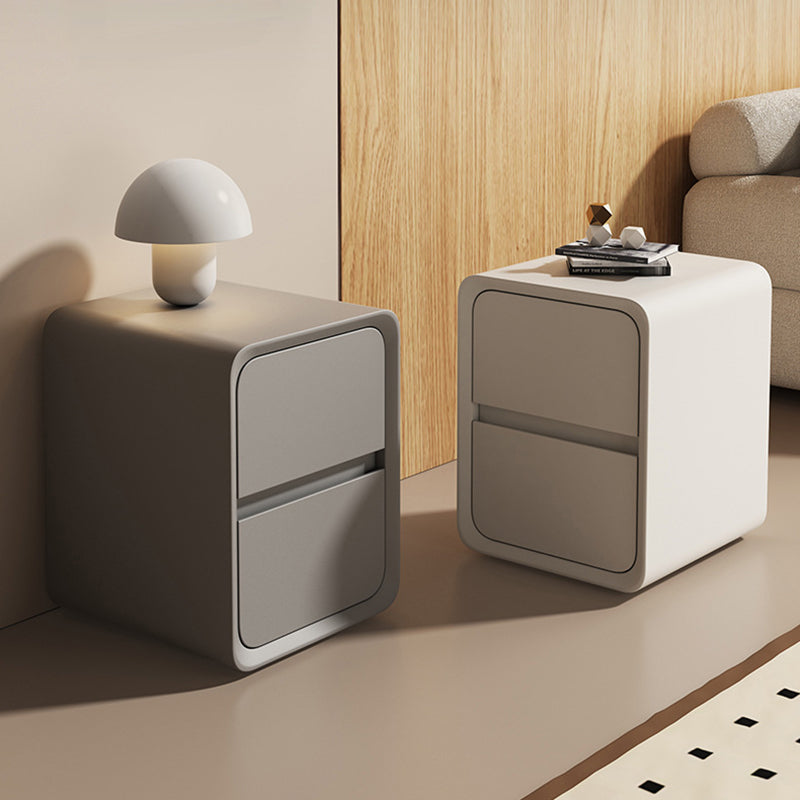 Minimalist Nanotech Leather Nightstand 2-Drawer