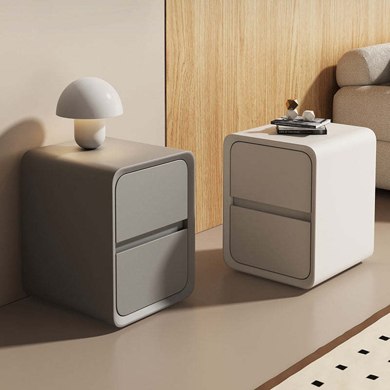 Minimalist Nanotech Leather Nightstand 2-Drawer