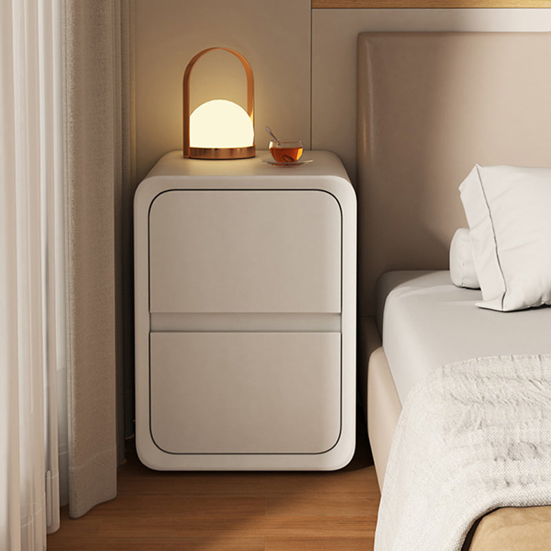 Minimalist Nanotech Leather Nightstand 2-Drawer