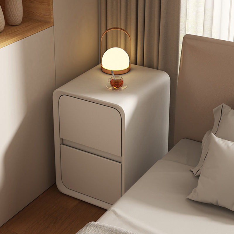 Minimalist Nanotech Leather Nightstand 2-Drawer