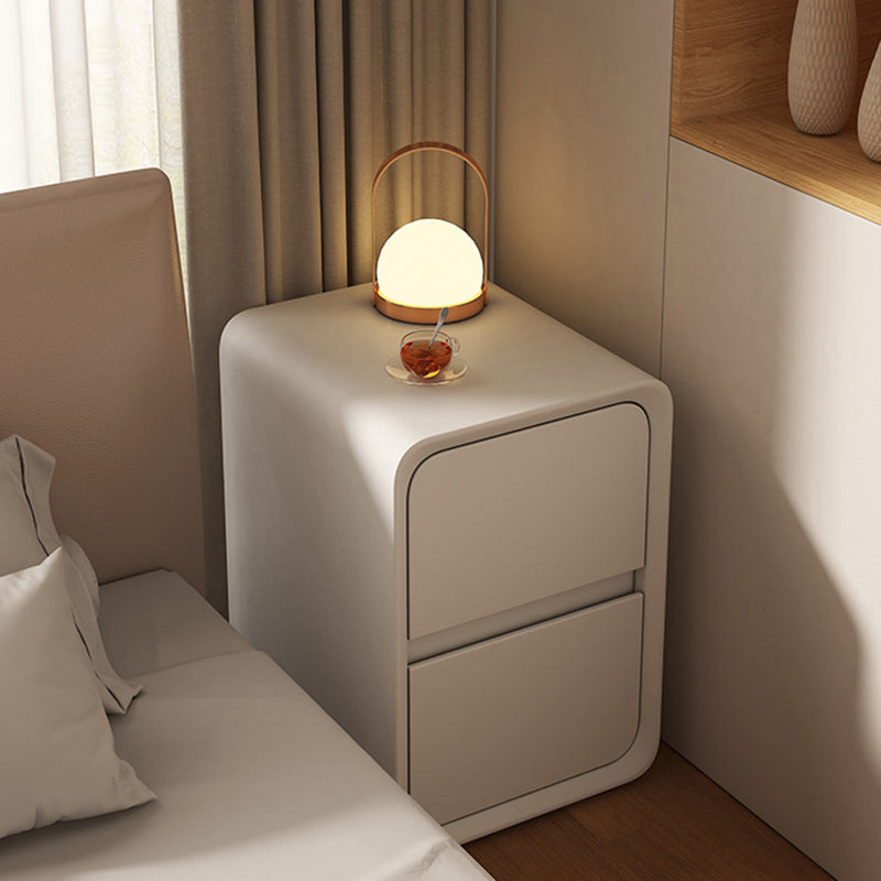 Minimalist Nanotech Leather Nightstand 2-Drawer