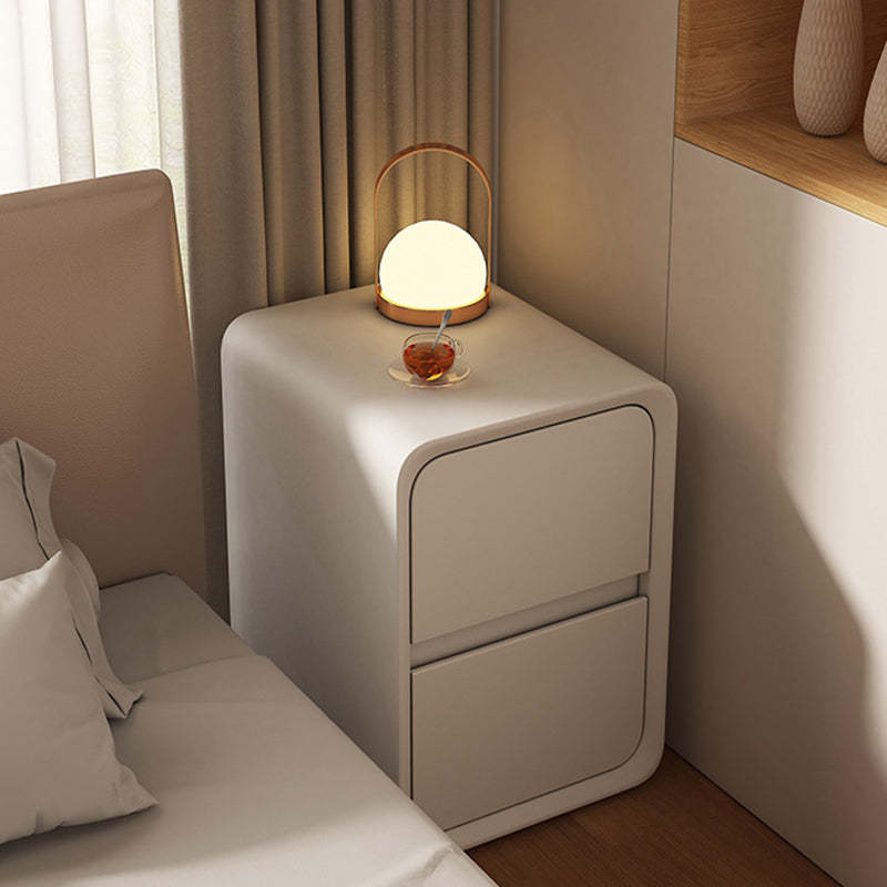 Minimalist Nanotech Leather Nightstand 2-Drawer