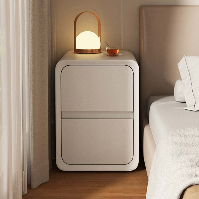 Minimalist Nanotech Leather Nightstand 2-Drawer