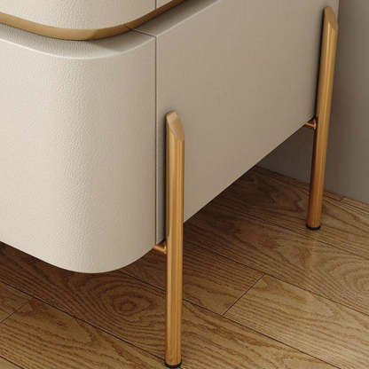Modern Rock Slab Metal 2-Drawer Nightstand