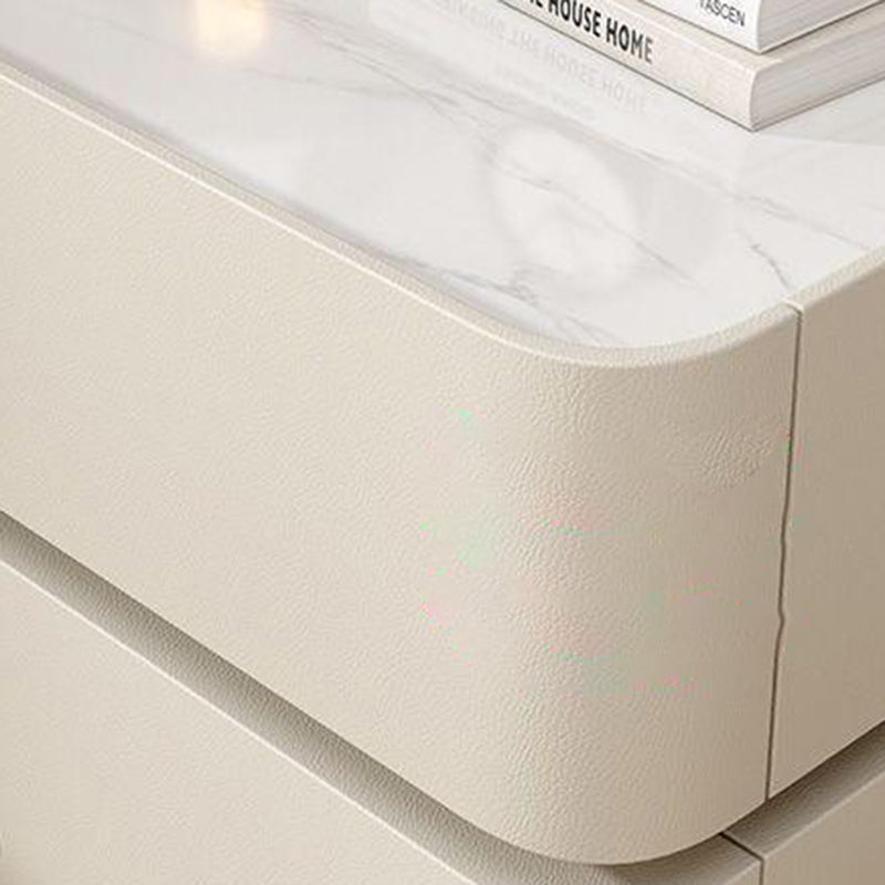 Modern Rock Slab Metal 2-Drawer Nightstand