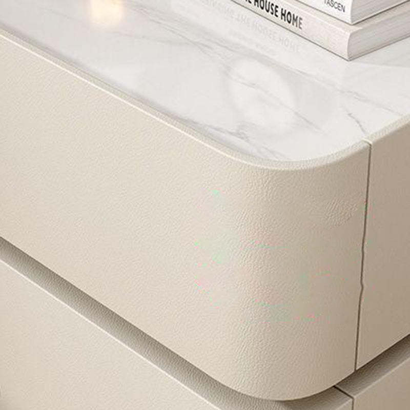 Modern Rock Slab Metal 2-Drawer Nightstand
