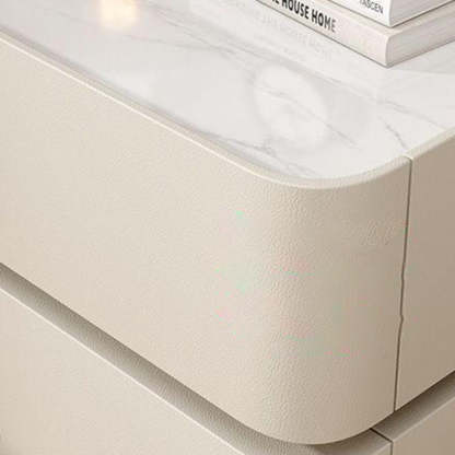 Modern Rock Slab Metal 2-Drawer Nightstand