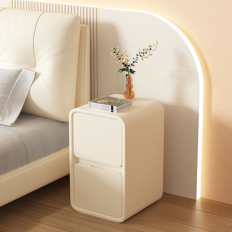 Minimalist Microfiber Leather Slab Nightstand