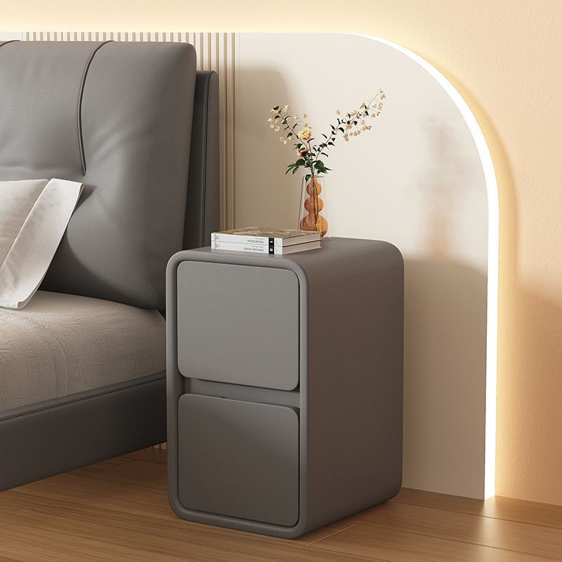 Minimalist Microfiber Leather Slab Nightstand