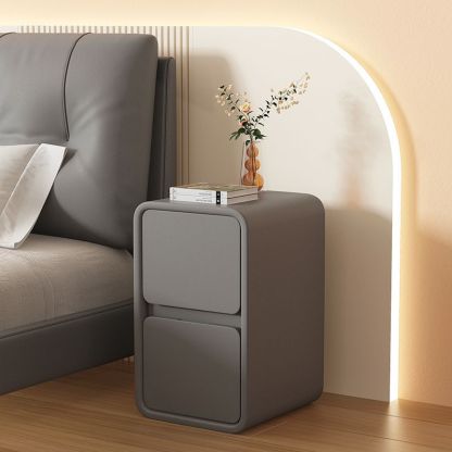 Minimalist Microfiber Leather Slab Nightstand