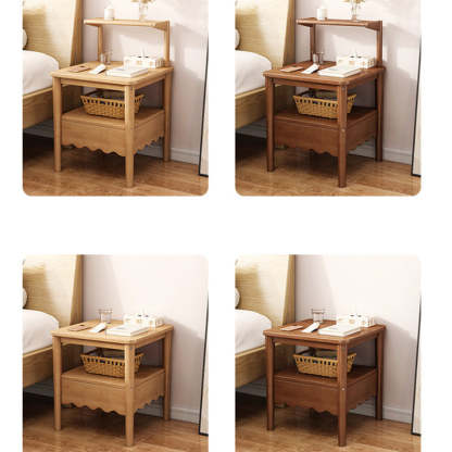 Minimalist Solid Wood 1-Shelf Nightstand