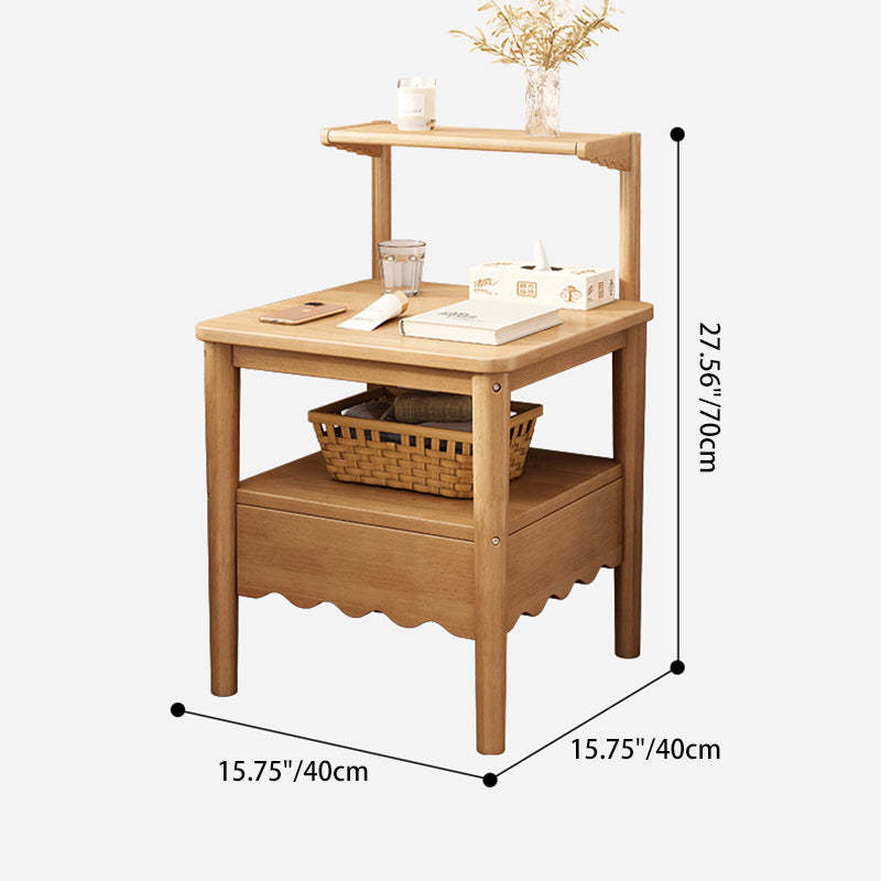Minimalist Solid Wood 1-Shelf Nightstand
