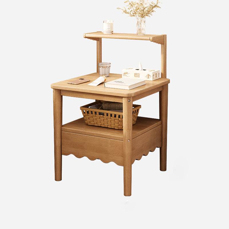 Minimalist Solid Wood 1-Shelf Nightstand