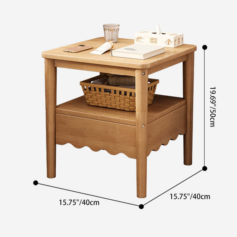 Minimalist Solid Wood 1-Shelf Nightstand