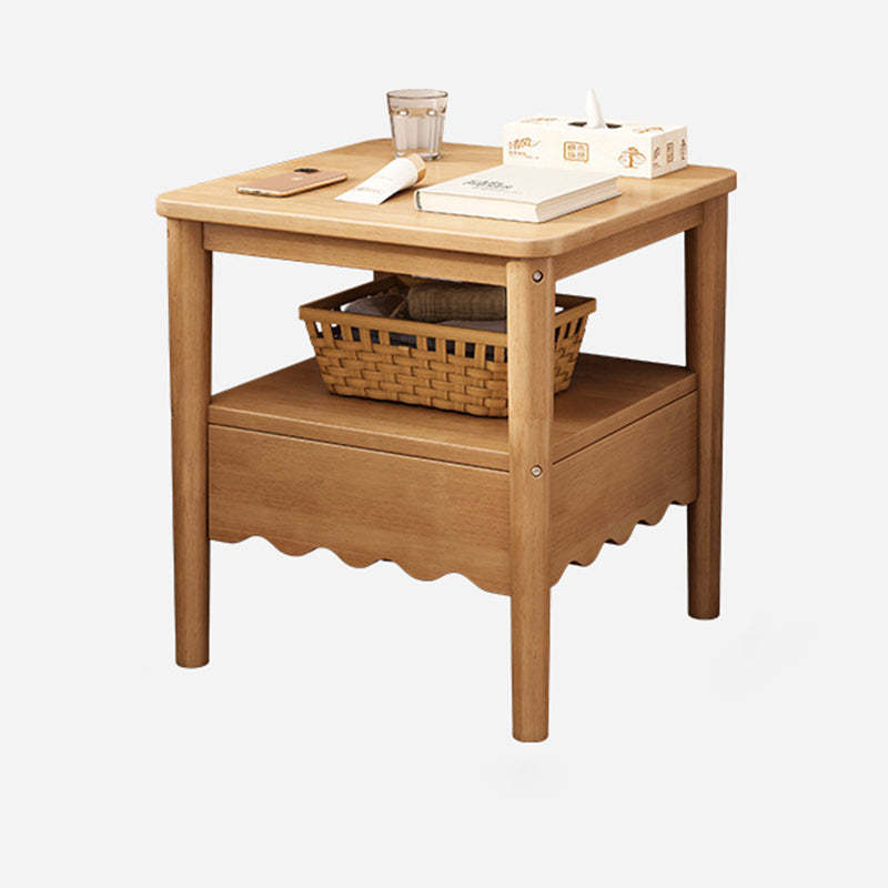 Minimalist Solid Wood 1-Shelf Nightstand