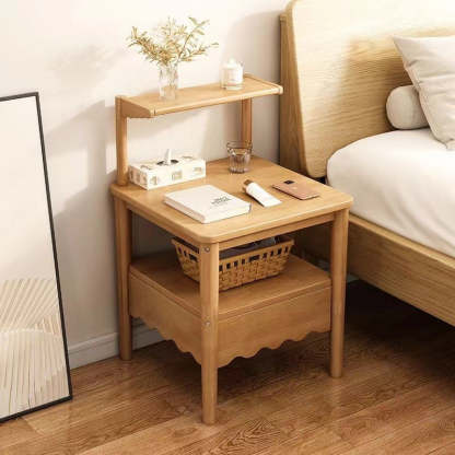 Minimalist Solid Wood 1-Shelf Nightstand