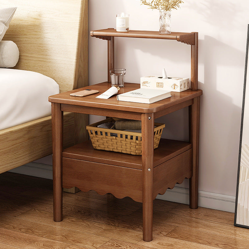 Minimalist Solid Wood 1-Shelf Nightstand