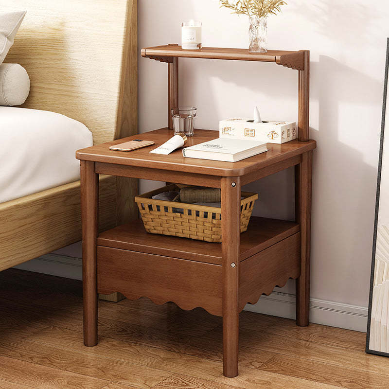Minimalist Solid Wood 1-Shelf Nightstand