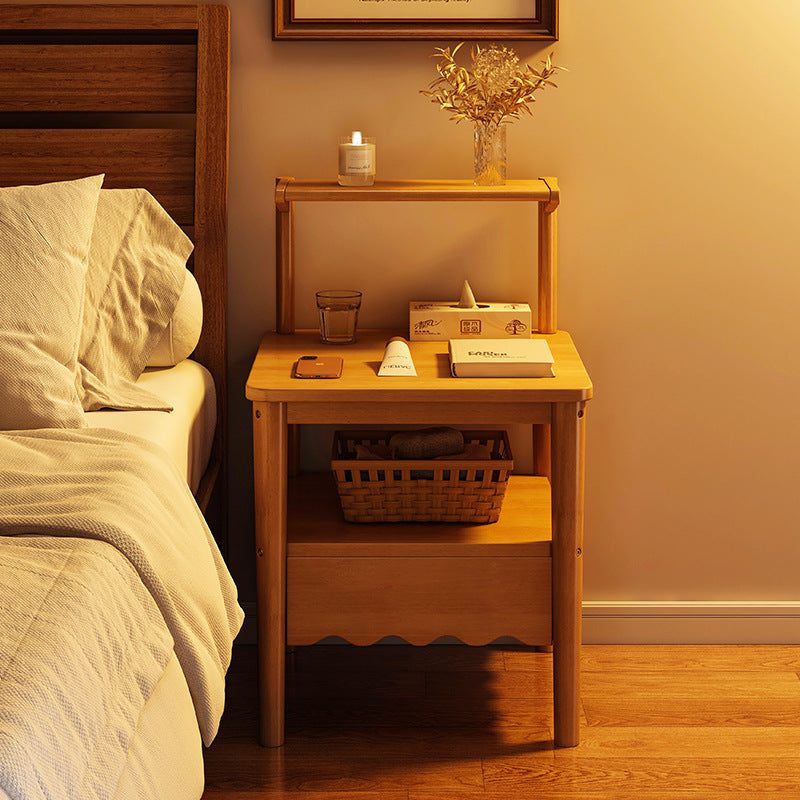 Minimalist Solid Wood 1-Shelf Nightstand