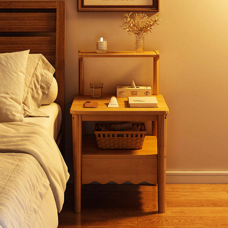 Minimalist Solid Wood 1-Shelf Nightstand