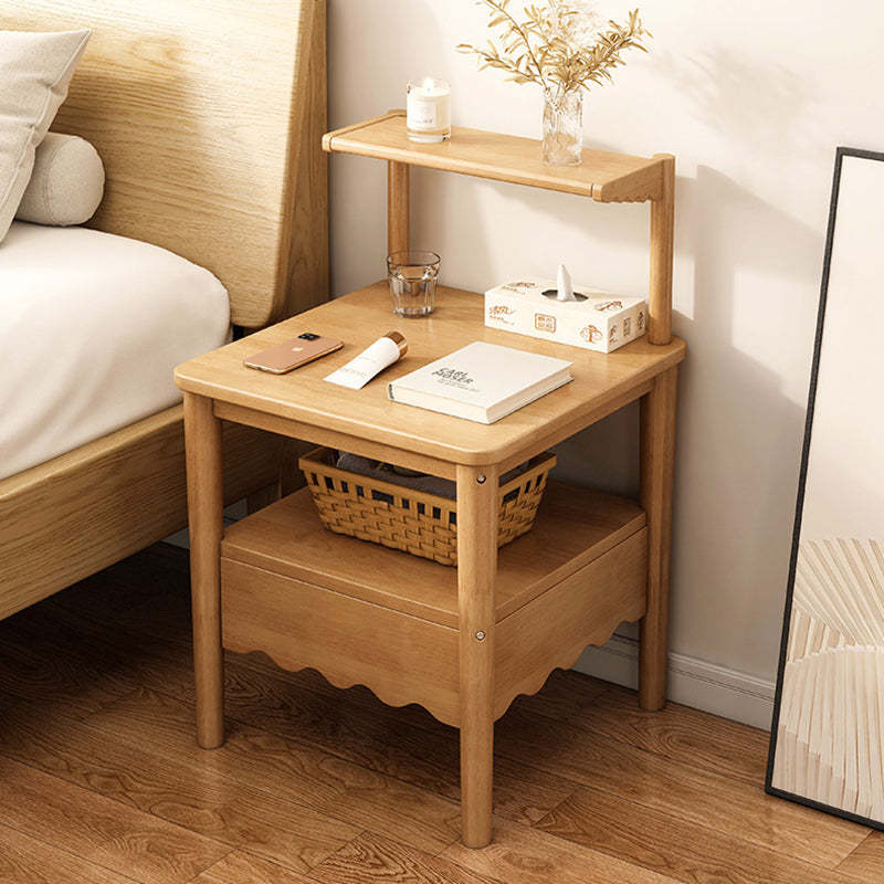 Minimalist Solid Wood 1-Shelf Nightstand