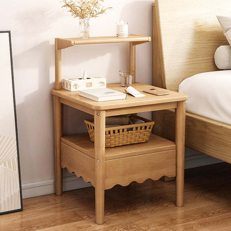 Minimalist Solid Wood 1-Shelf Nightstand