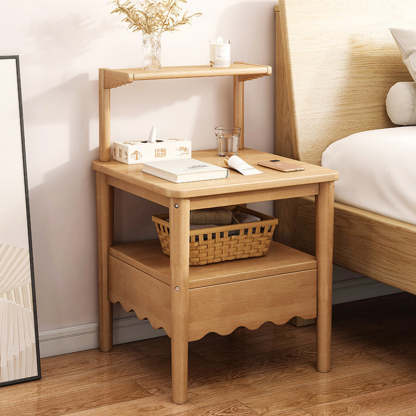 Minimalist Solid Wood 1-Shelf Nightstand