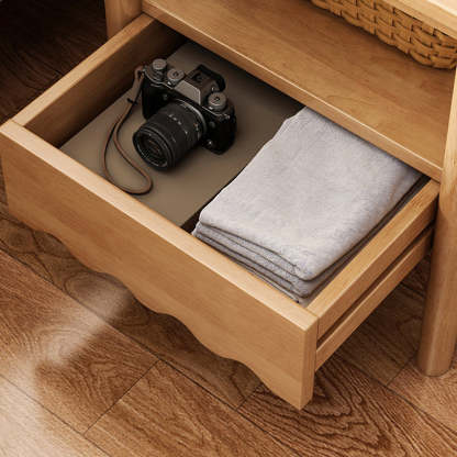 Minimalist Solid Wood 1-Shelf Nightstand