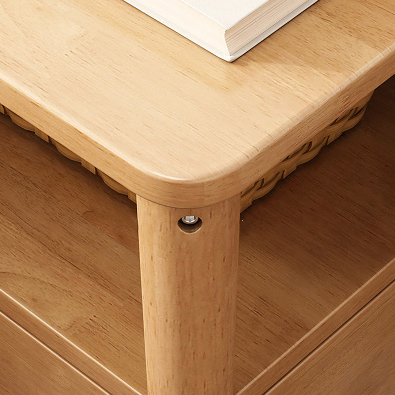 Minimalist Solid Wood 1-Shelf Nightstand