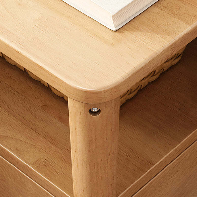 Minimalist Solid Wood 1-Shelf Nightstand